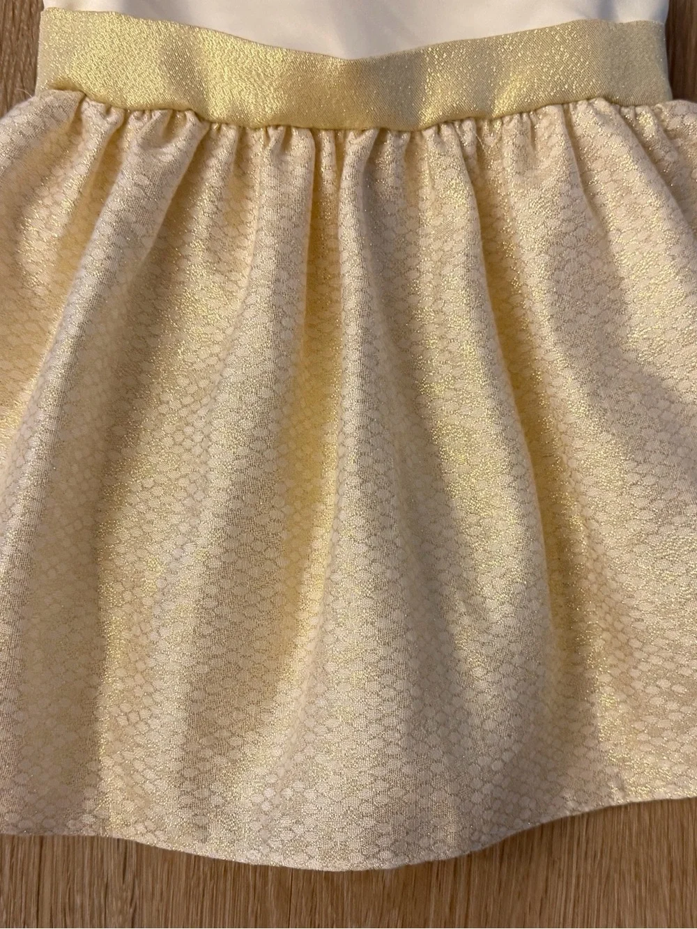 Mia Julianna Girl's Size 18 Months Gold & Cream Textured Party Dress
